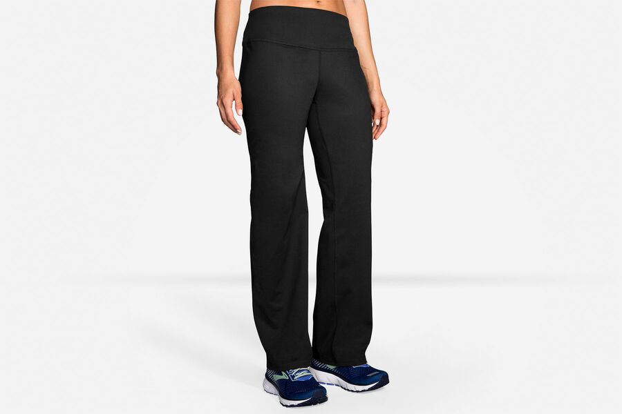 Womens Brooks Venture Pant Bottoms Black | 246305-OLB